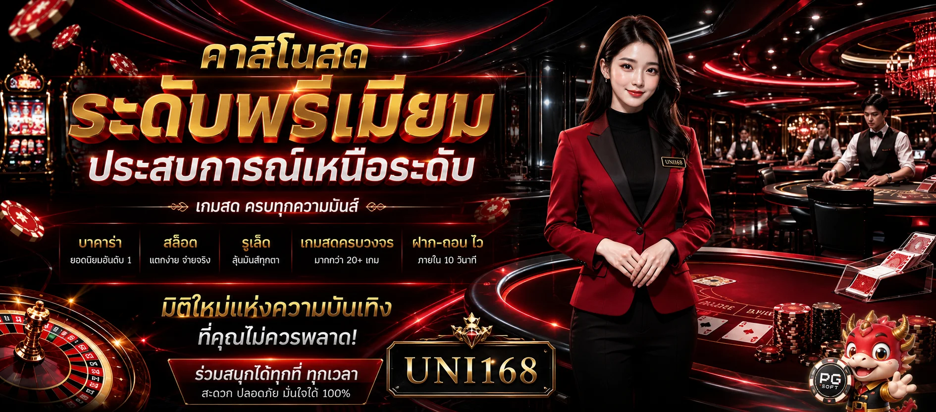 คาสิโนสด UNI168 โทนพรีเมียมแดงดำ